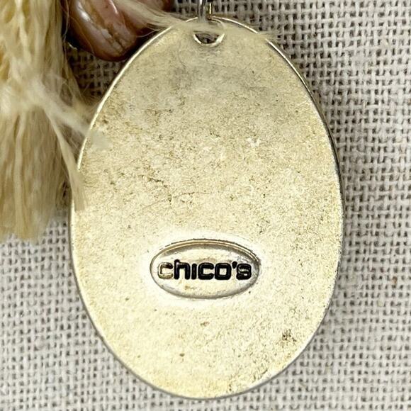 Chico's Gold Tone Tassel Pendant Chain Link Necklace - Picture 6 of 7